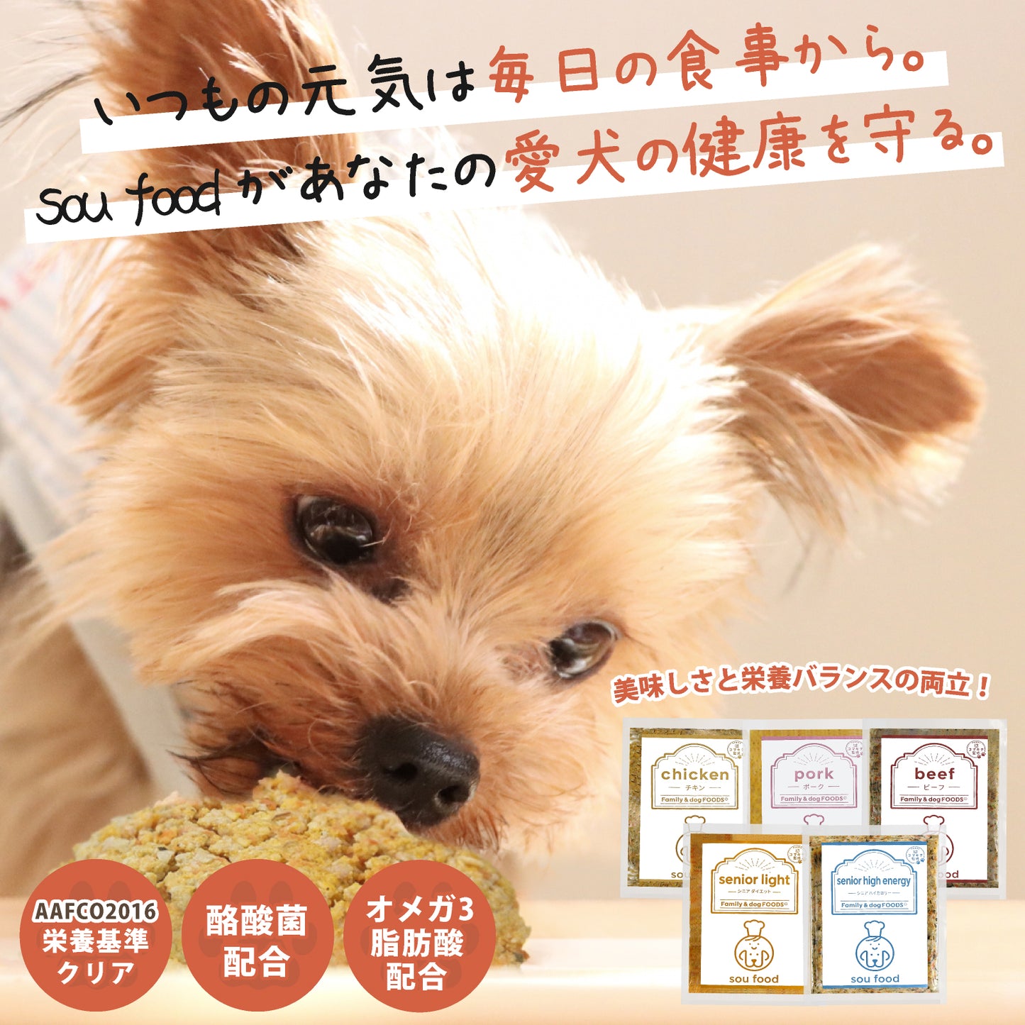 sou food 犬の食育士監修の手作りドッグフード【総合栄養食 国産 酪酸菌 オメガ3脂肪酸】
