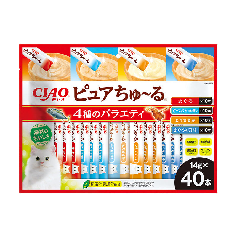 いなばペットフード CIAO ピュアちゅ～る 4種のバラエティ 14g