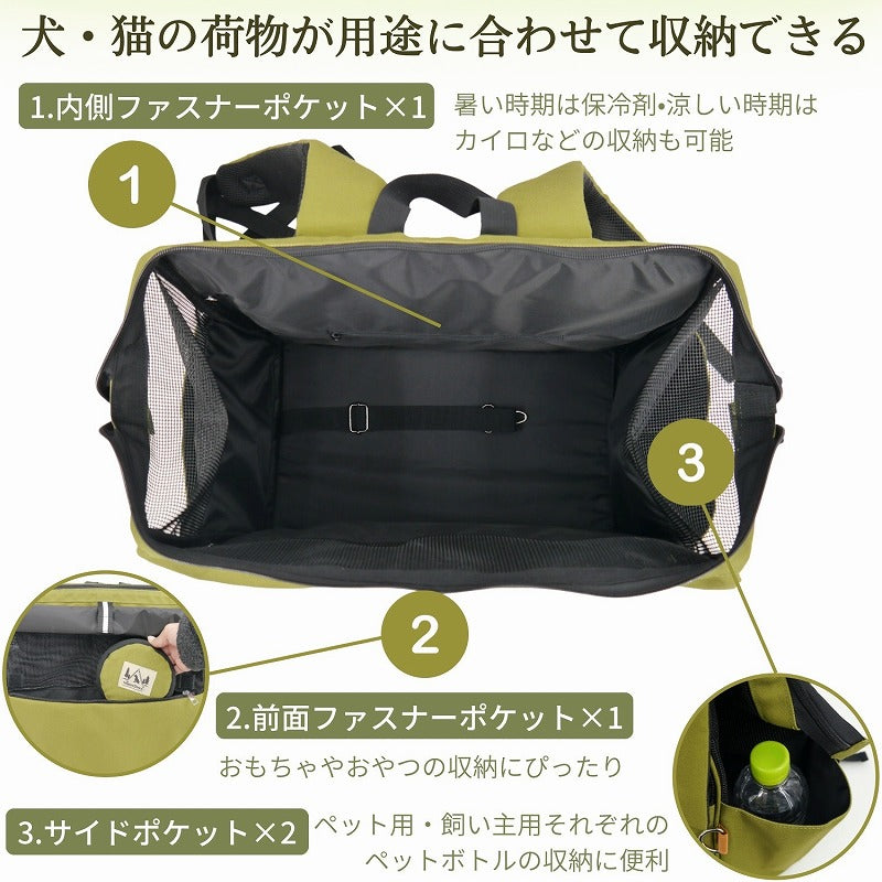 ペットプロジャパン HappyDays ペット用サステナブルリュックキャリー ブラック